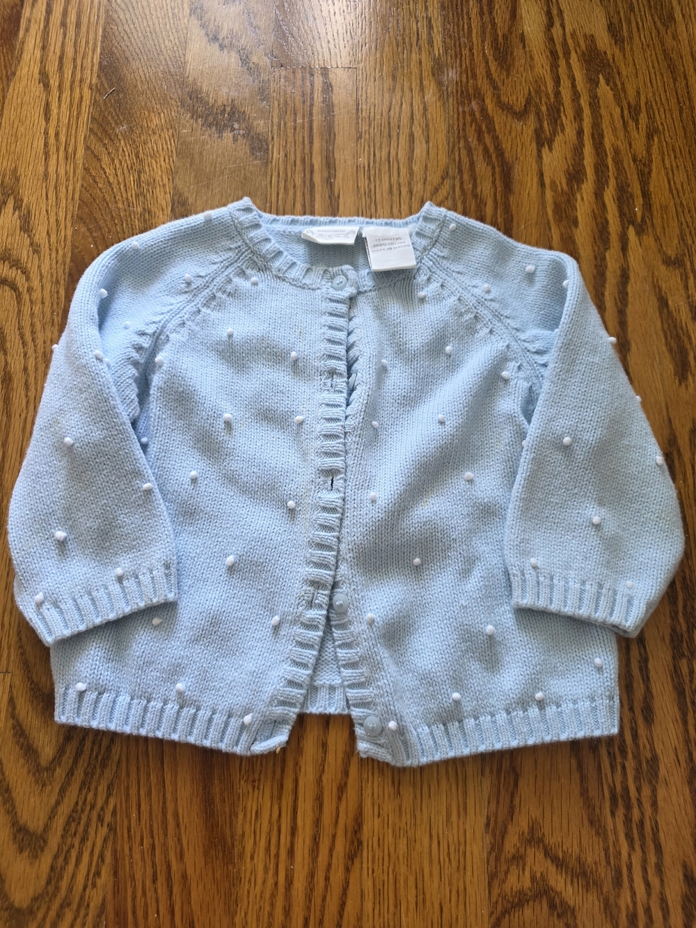Nordstrom Light Blue Baby Bobble Knit Cardigan